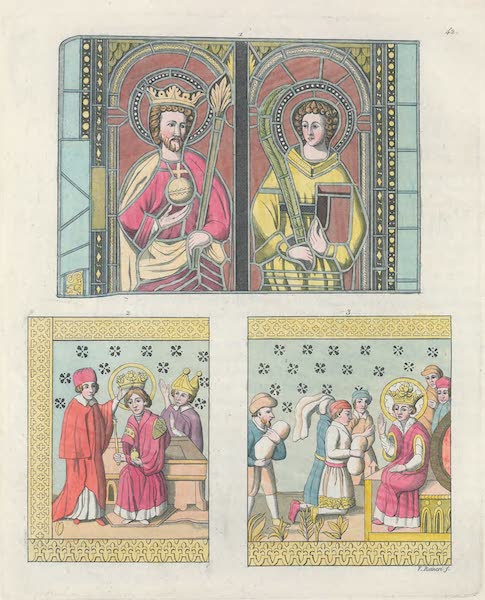 XLII. No. 1. Roi et Rein de Suede du moyen age, No. 2 couronnement d'Eric ; No. 3. clemence du meme prince