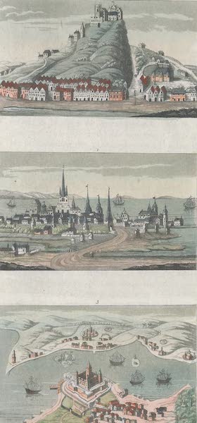 L. Vue de Copenhague avant la fin du dernier siecle. Vue de la ville et forteresse de Segeberg. Vue du Sund.