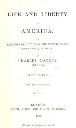 Life and Liberty in America Vol. 1 - Title Page