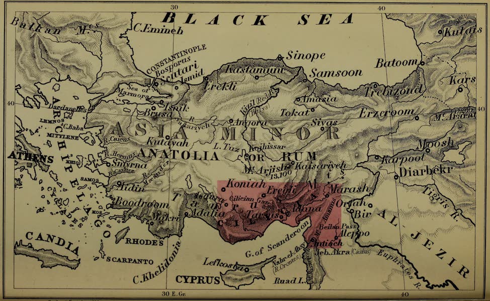 Map of Asia Minor Shewing the District Visited by Revd E. J. Davis