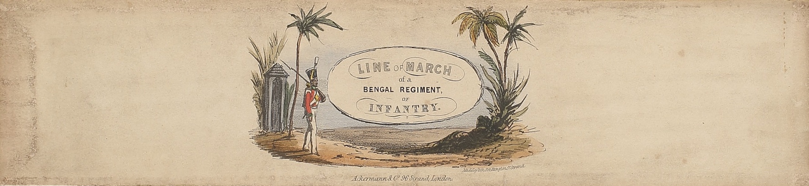 Line of March of a Bengal Regiment of Infantry - Title Page (1840)