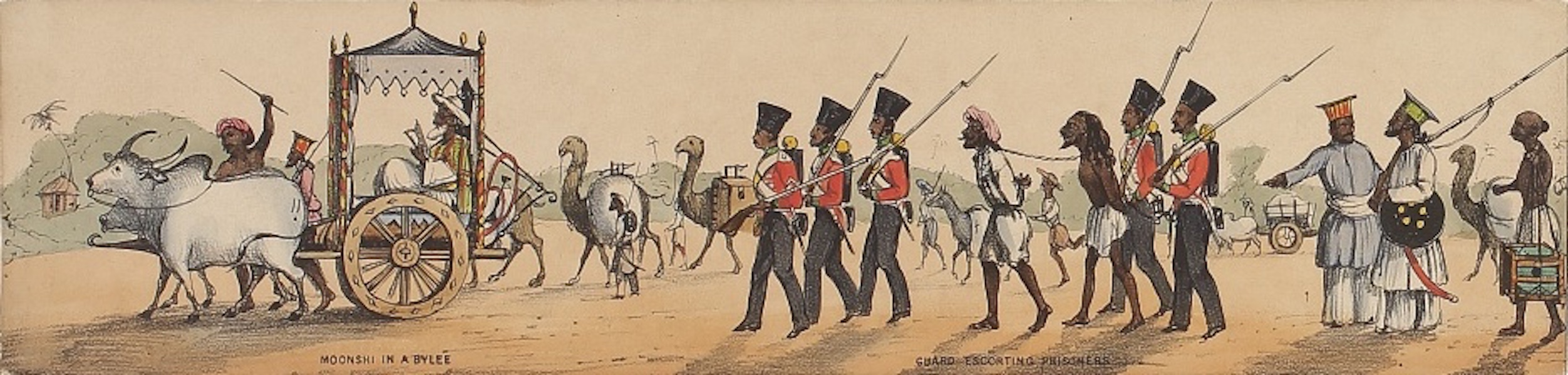 Line of March of a Bengal Regiment of Infantry - Panorama IX (1840)