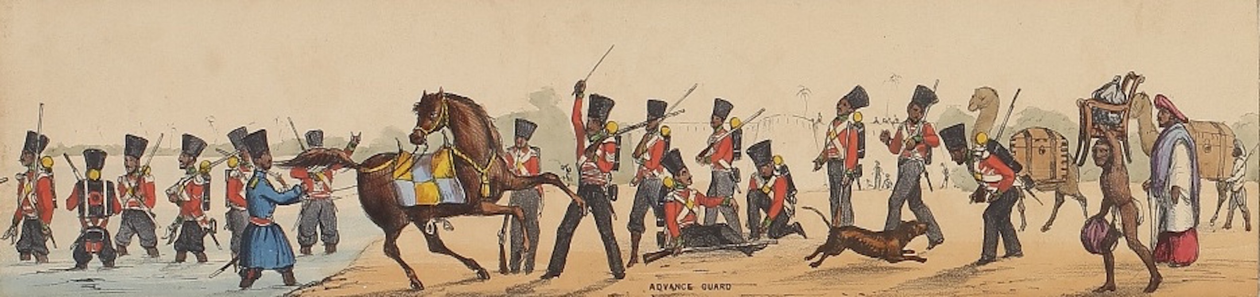 Line of March of a Bengal Regiment of Infantry - Panorama XII (1840)