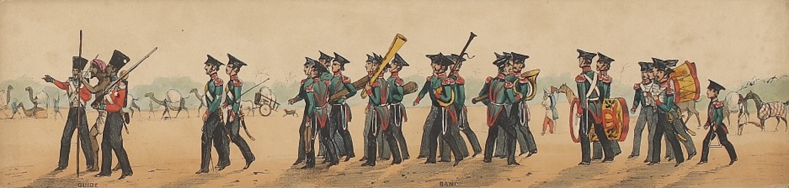 Line of March of a Bengal Regiment of Infantry - Panorama XIV (1840)