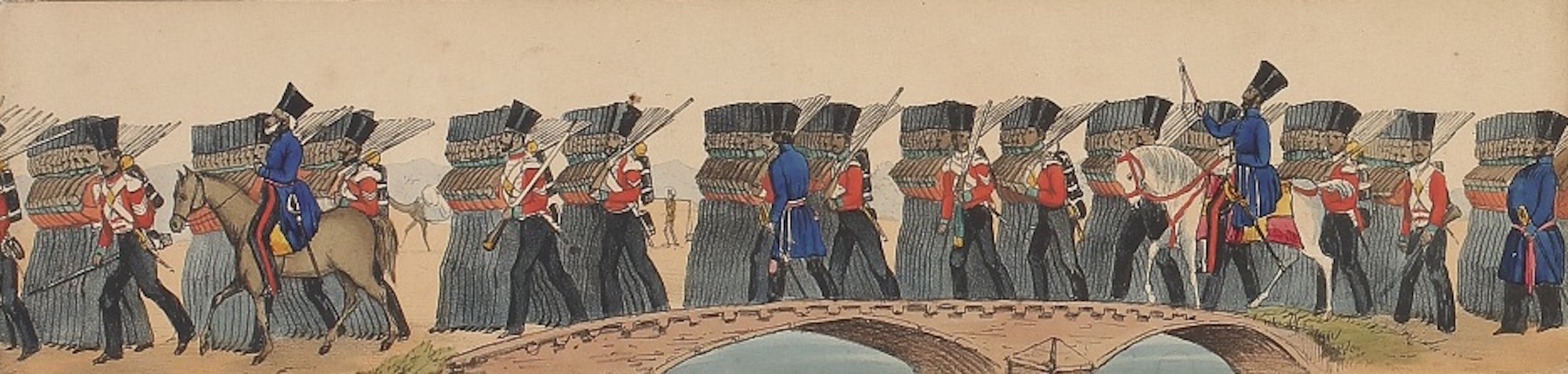 Line of March of a Bengal Regiment of Infantry - Panorama XVII (1840)