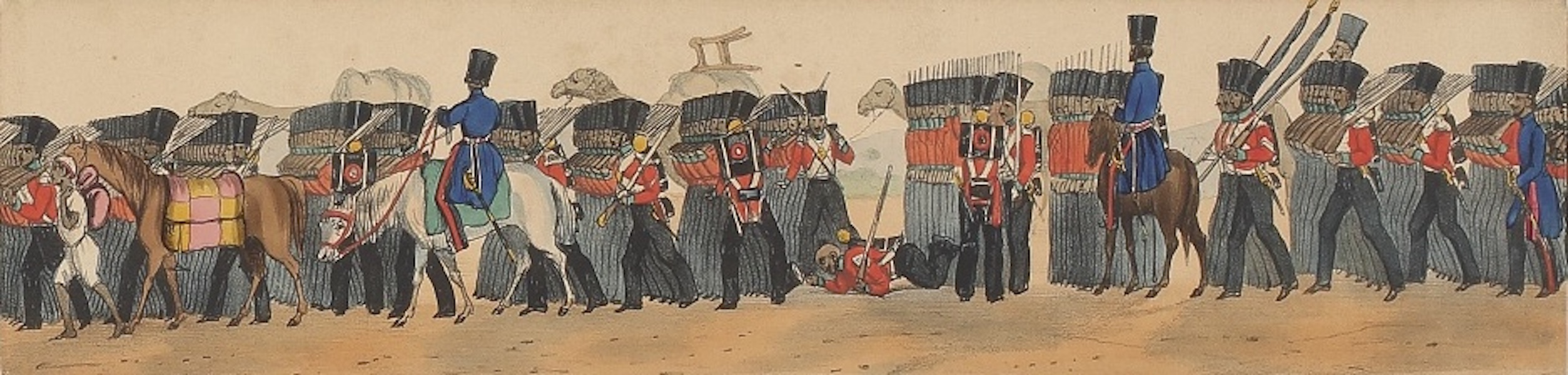Line of March of a Bengal Regiment of Infantry - Panorama XVIII (1840)