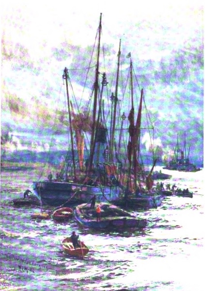 London to the Nore Painted and Described - Colliers Discharging (1905)