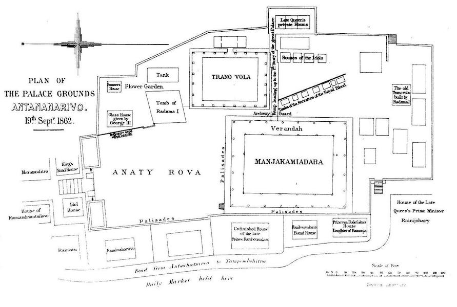 Plan of the Palace Grounds, Antanarivo. 19th. Sept. 1862