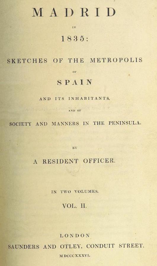 Madrid in 1835 - Title Page - Volume 2 (1836)