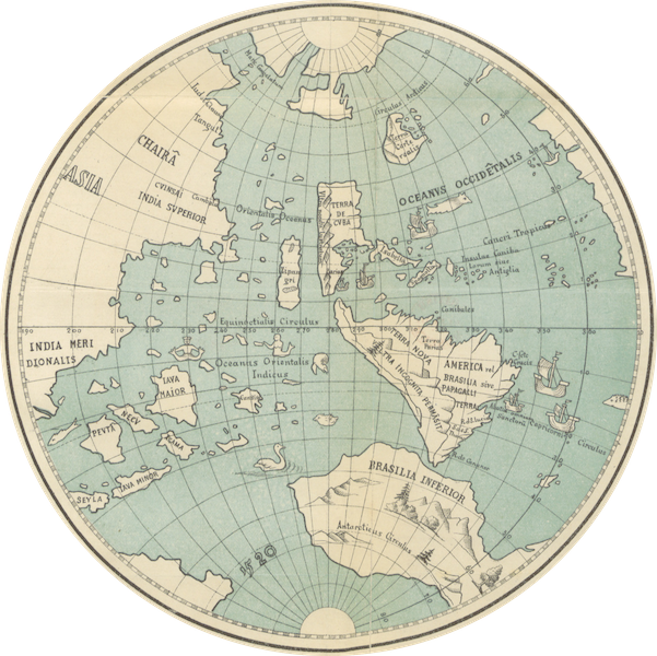 Magalhaes-Strasse und Austral-Continent - Globus des Johannes Schöner A.D Jahare 1520 (1881)