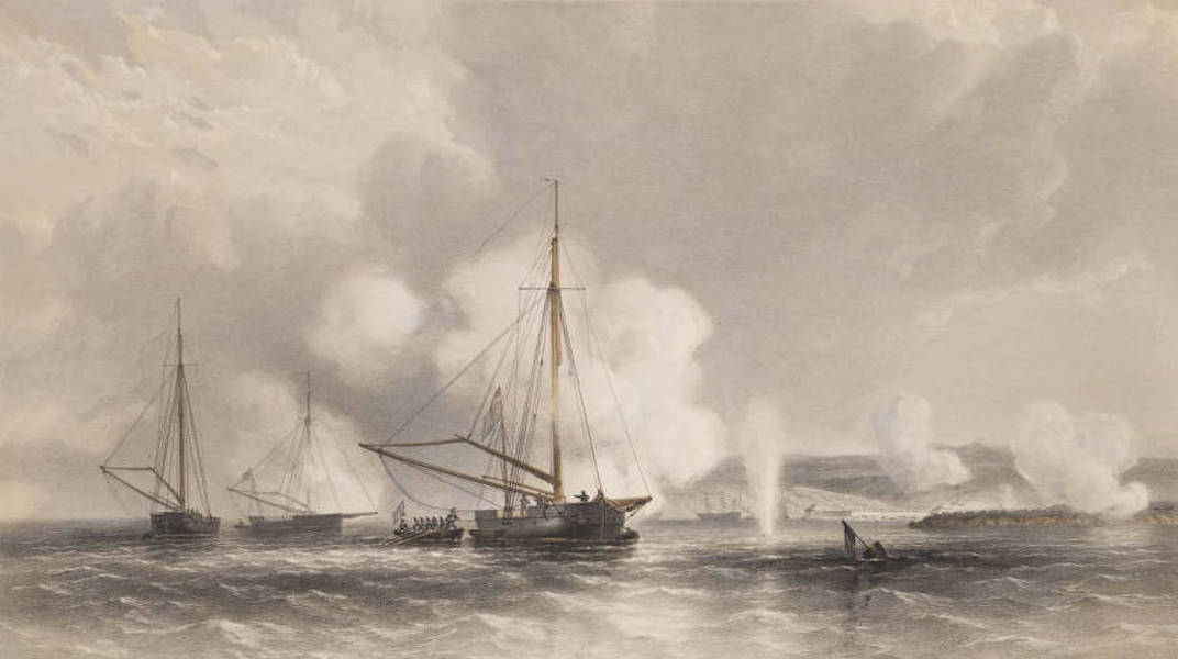 Marine and Coast Sketches of the Black Sea, Sea of Azoff &c. - Captain Julius Robert's Mortar Boats (1856)