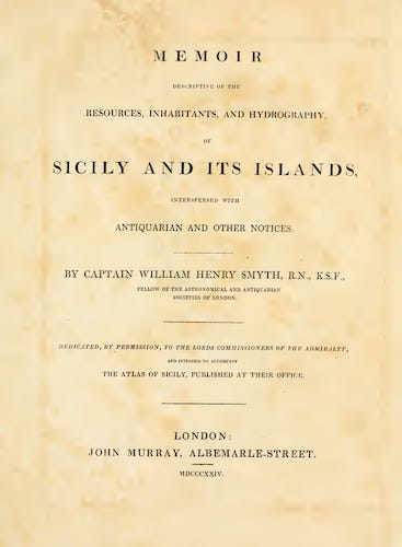 Roman Empire - Memoir Descriptive of the Resources, Inhabitants, and Hydrography, of Sicily