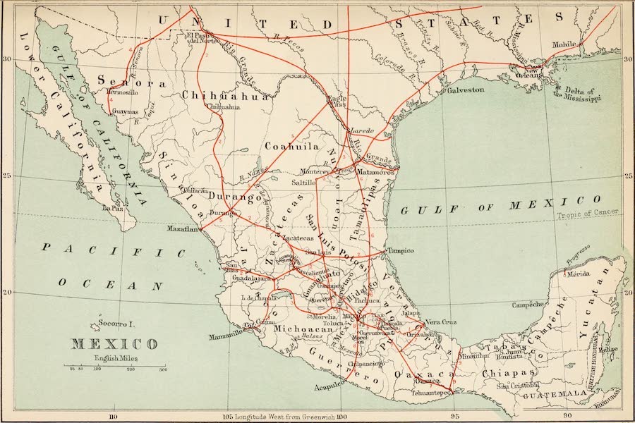 Mexico To-Day - Map of Mexico (1883)