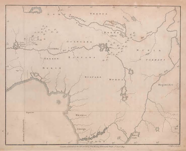 Mission from Cape Coast Castle to Ashantee - Map (1819)