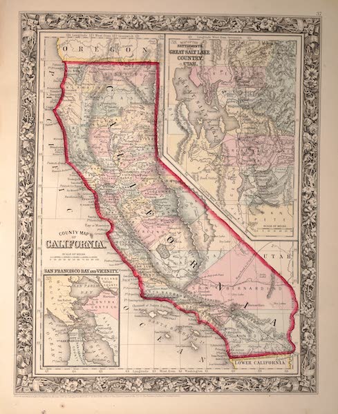 Mitchell's New General Atlas - County Map of California (1861)