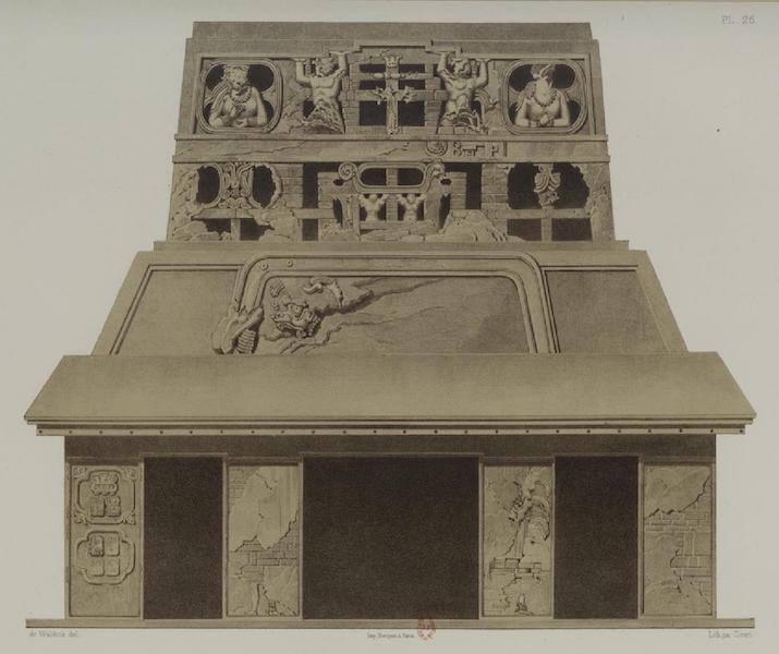 Monuments anciens du Mexique - Pt. XXVI - Elevation de la facade du temple (1866)