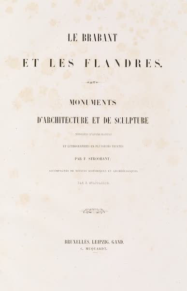 Monuments d'Architecture et de Sculpture en Belgique Vol. 1 - Title Page (1860)