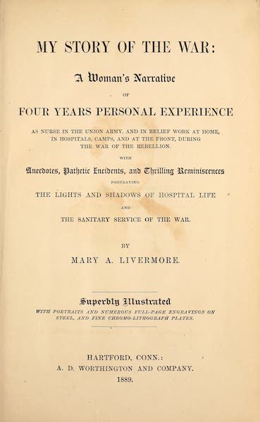 My Story of the War - Title Page (1889)