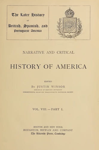 New World - Narrative and Critical History of America Vol. 8, Pt. 1