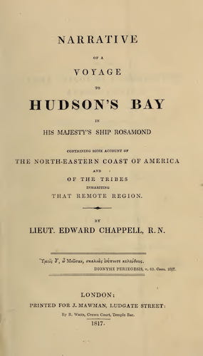 American Southwest - Narrative of a Voyage to Hudson's Bay in His Majesty's Ship Rosamond