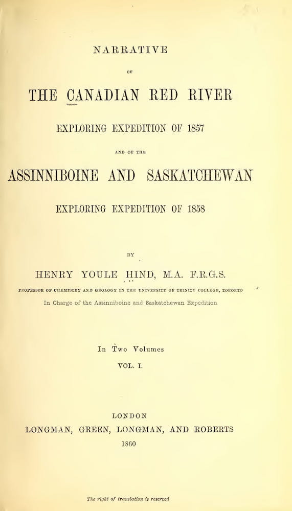 American Southwest - Narrative of the Canadian Red River Exploring Expedition Vol. 1