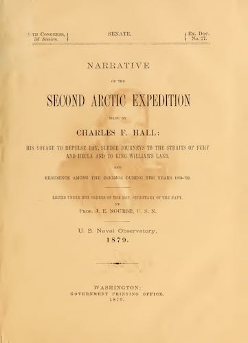 Narrative of the Second Arctic Expedition Made by Charles F. Hall - Title Page