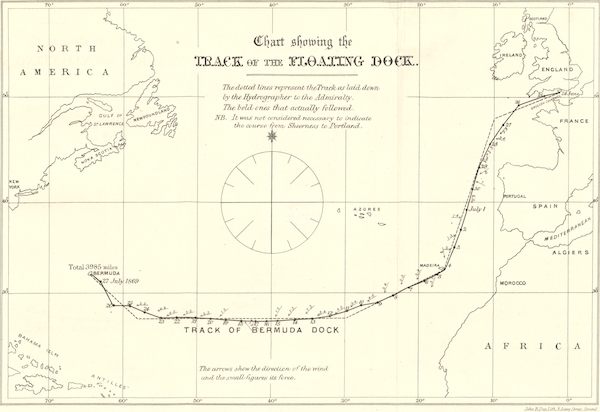 Chart Showing the Track of the Floating Dock