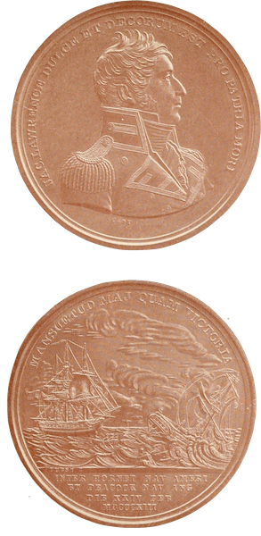 Naval Actions of the War of 1812 - Medal Presented by Congress to Captain James Lawrence (1896)