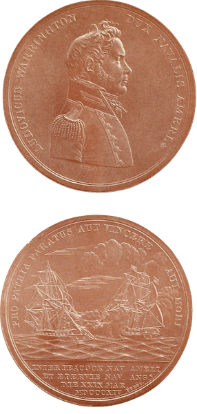 Naval Actions of the War of 1812 - Medal Presented by Congress to Captain Lewis Warrington (1896)