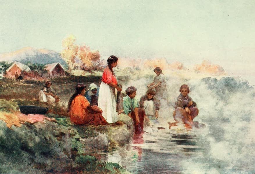 New Zealand, Painted and Described - Maori Washing-day, Ohinemutu (1908)
