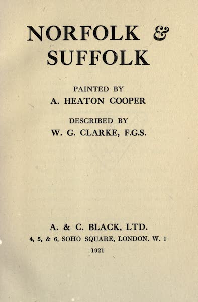 Norfolk and Suffolk Painted and Described - Title Page (1921)