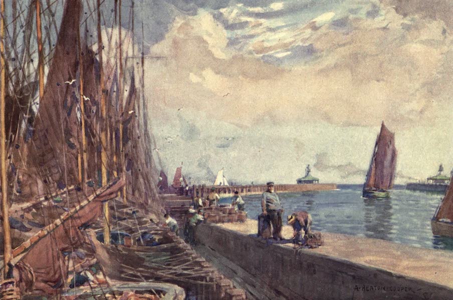 Norfolk and Suffolk Painted and Described - Lowestoft Harbour, Suffolk (1921)