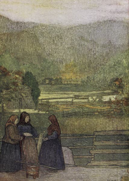 Norway, Painted and Described - Country-women selling Berries on the Road to Storen (1905)
