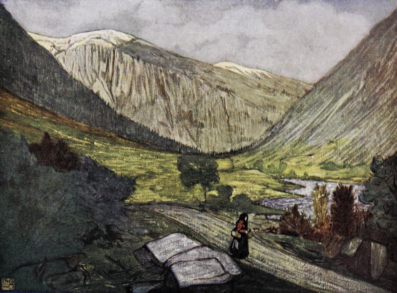 Norway, Painted and Described - Mountains and River at Gjora (1905)