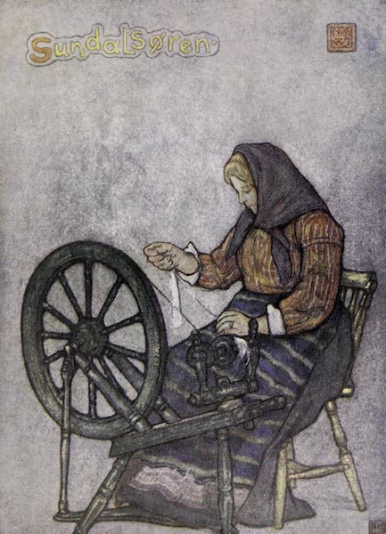 Norway, Painted and Described - Woman Spinning, Sundalsoren (1905)