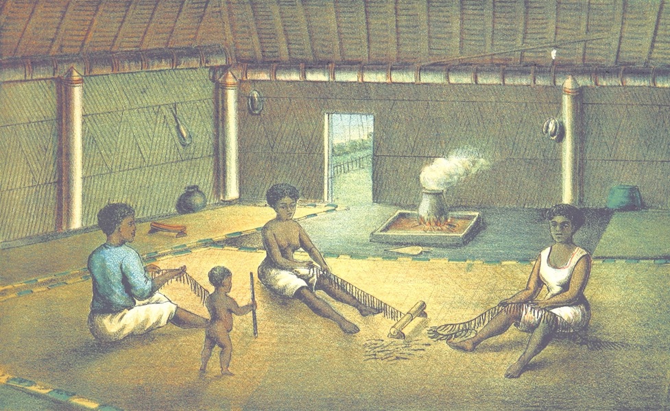 Notes of Travel in Fiji and New Caledonia - Interior of a Fijian House (1880)