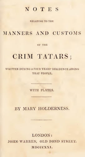 Costume - Notes Relating to the Manners and Customs of the Crim Tatars