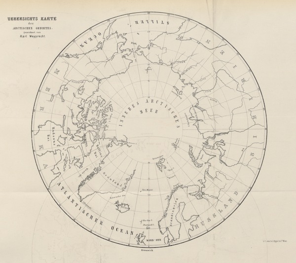Uebersichts Karte des Arctischen Gebietes Gezeichnet von Karl Weyprecht