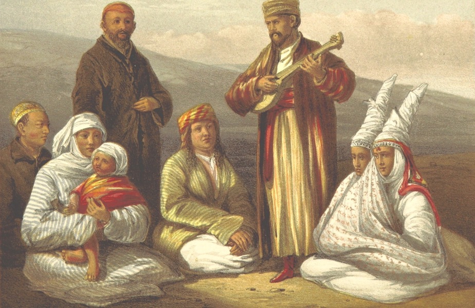 Oriental and Western Siberia - A Group of Kirghis with Two Bridges (1858)