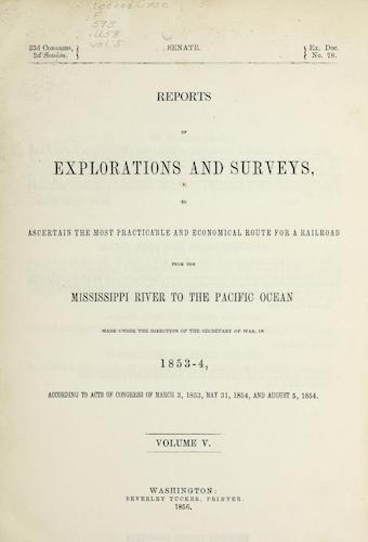 American Southwest - Pacific Railroad Survey Reports Vol. 5