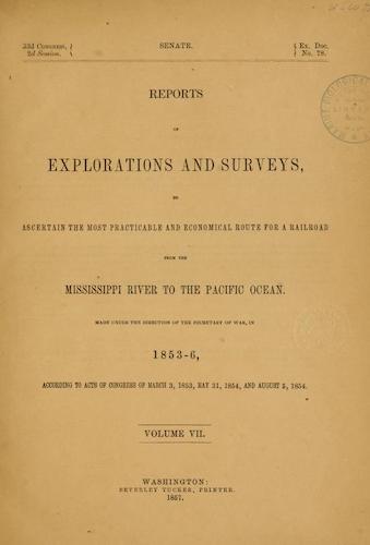 American Southwest - Pacific Railroad Survey Reports Vol. 7