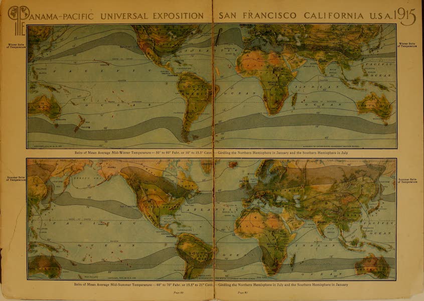Panama-Pacific International Exposition - Winter and Summer Belts of Temperature (1913)