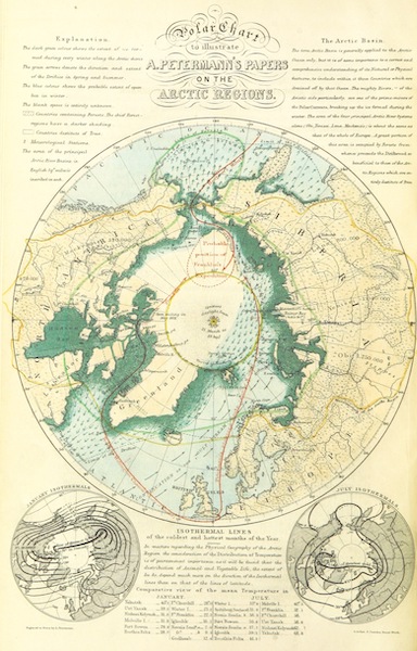 Polar Chart to Illustrate A. Petermann's Papers on the Arctic Regions