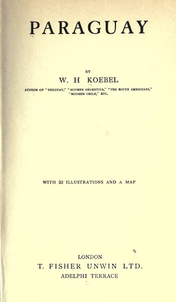 Paraguay by Henry Koebel - Title Page (1917)