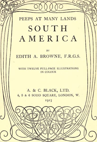 Peeps at Many Lands: South America - Title Page (1915)