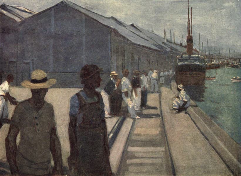Peeps at Many Lands: South America - The Docks at Santos (1915)