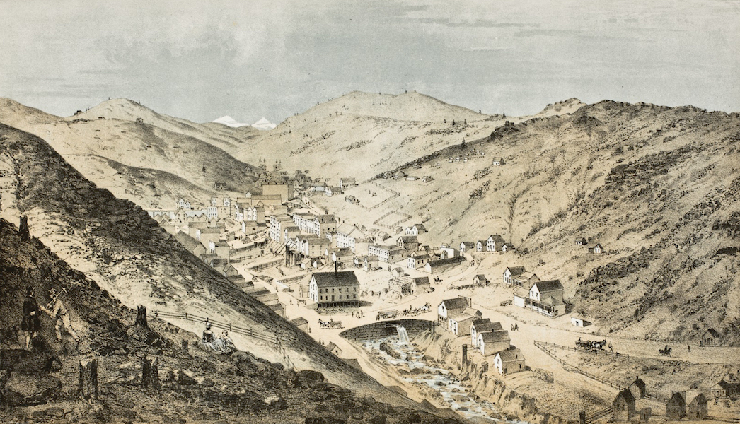 Pencil Sketches of Colorado - Central City; From the Side of Mammoth Hill Looking Up Gregory and Eureka Gulches (1866)