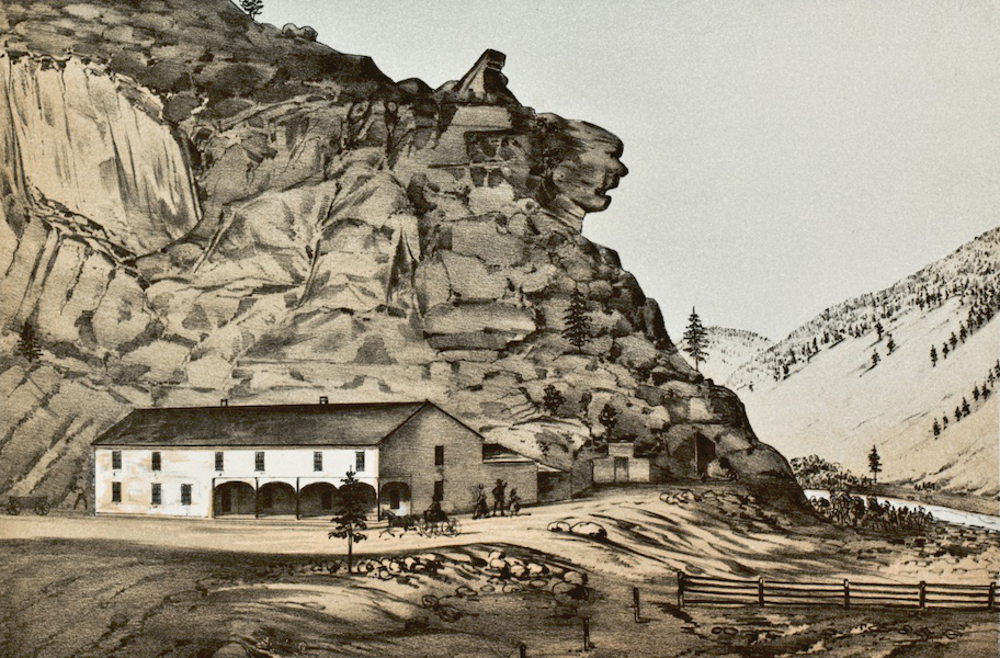 Pencil Sketches of Colorado - Profile Rock, Fall River (1866)