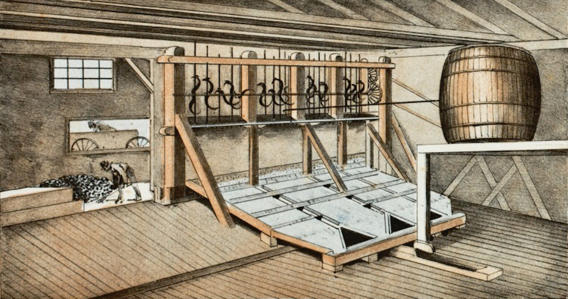 Pencil Sketches of Colorado - The Stamp Process, Mr. Sensenderfer's Mill  (1866)