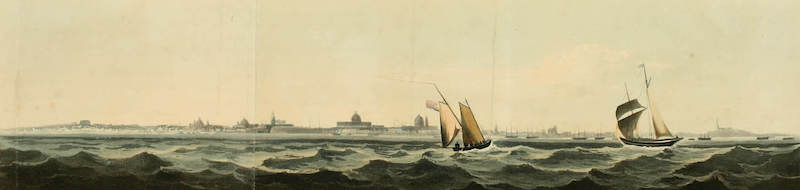 Picturesque Buenos Ayres & Monte Video - Buenos Ayres from the Bank Between the Outer and Inner Roads (1820)
